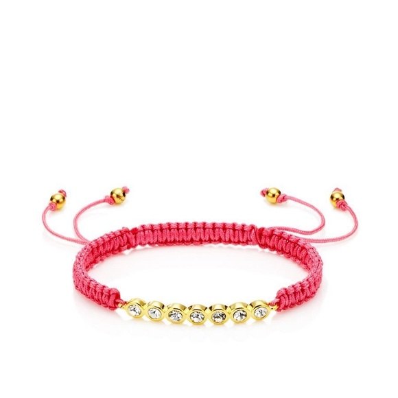 Juicy Couture Orange Rope Gold Tone Crystal Friendship Adjustable Bracelet NWT - Picture 1 of 9